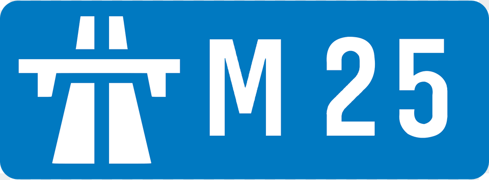 Uk Motorway M25 Clipart, Symbol, Text, License Plate, Transportation Png Image
