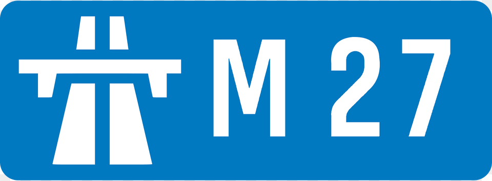 Uk Motorway M27 Clipart, Symbol, License Plate, Transportation, Vehicle Free Transparent Png