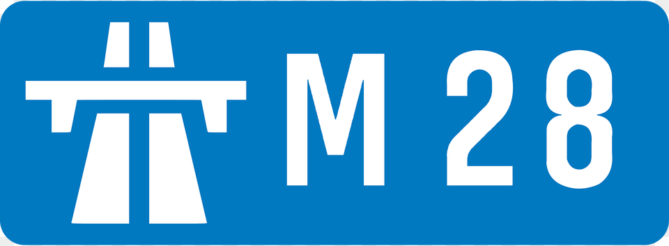 Uk Motorway M28 Clipart, Symbol, Text, Number, Sign Free Png