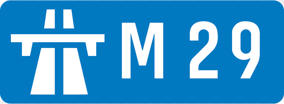 Uk Motorway M29 Clipart, Symbol, Text, Sign, License Plate Png Image