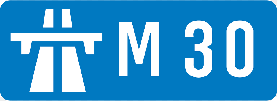 Uk Motorway M30 Clipart, License Plate, Transportation, Vehicle, Sign Png Image