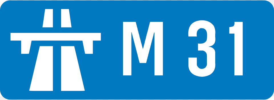 Uk Motorway M31 Clipart, Sign, Symbol, License Plate, Transportation Free Png Download