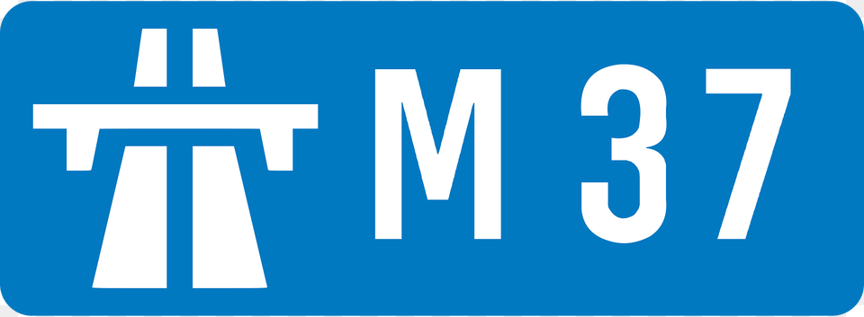 Uk Motorway M37 Clipart, Sign, Symbol, License Plate, Transportation Png