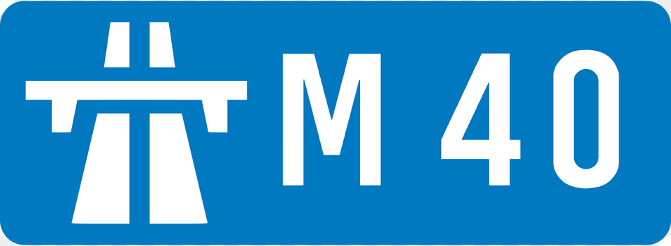Uk Motorway M40 Clipart, Sign, Symbol, License Plate, Transportation Free Transparent Png