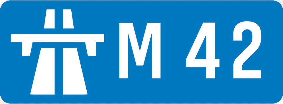 Uk Motorway M42 Clipart, Sign, Symbol, Text, License Plate Png Image