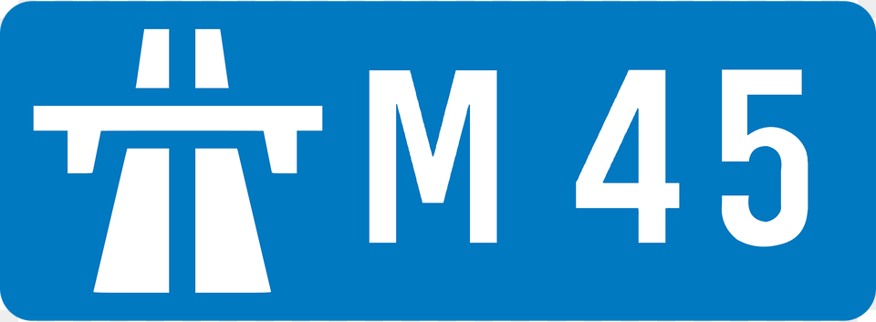 Uk Motorway M45 Clipart, Sign, Symbol, Text, First Aid Free Png