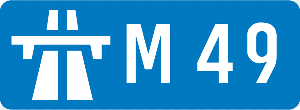 Uk Motorway M49 Clipart, Sign, Symbol, Text, First Aid Png Image