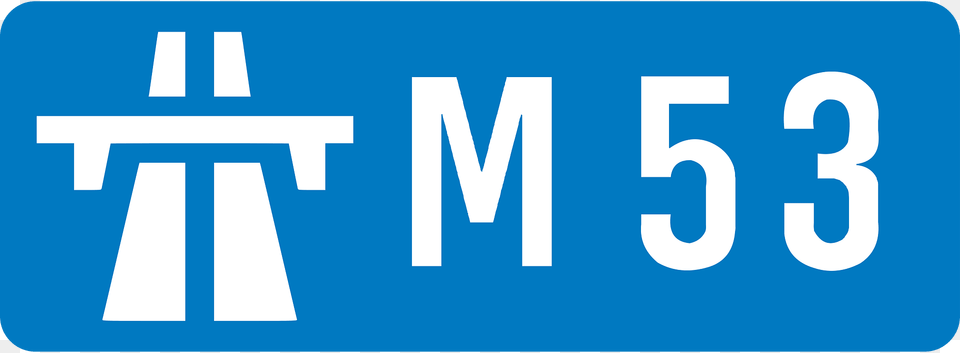Uk Motorway M53 Clipart, Symbol, License Plate, Text, Transportation Free Png