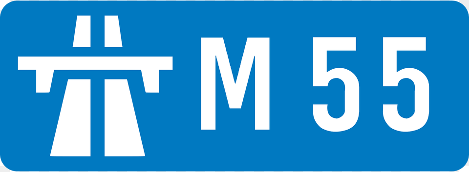 Uk Motorway M55 Clipart, License Plate, Transportation, Vehicle, Sign Png