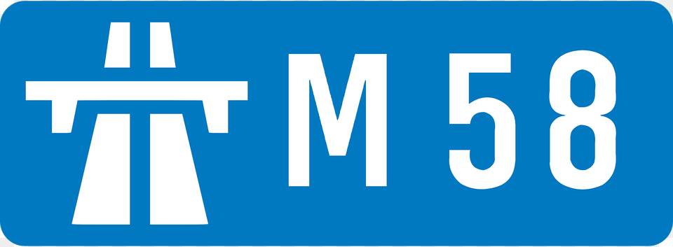 Uk Motorway M58 Clipart, License Plate, Transportation, Vehicle, Symbol Free Png