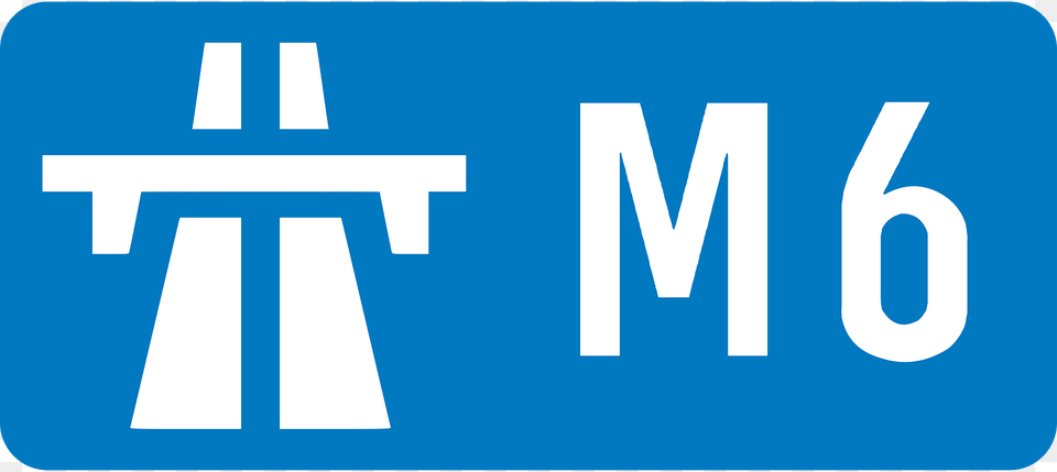Uk Motorway M6 Clipart, Sign, Symbol, License Plate, Transportation Png