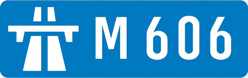 Uk Motorway M606 Clipart, Sign, Symbol, License Plate, Transportation Png