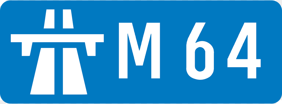 Uk Motorway M64 Clipart, Sign, Symbol, Text, License Plate Free Png