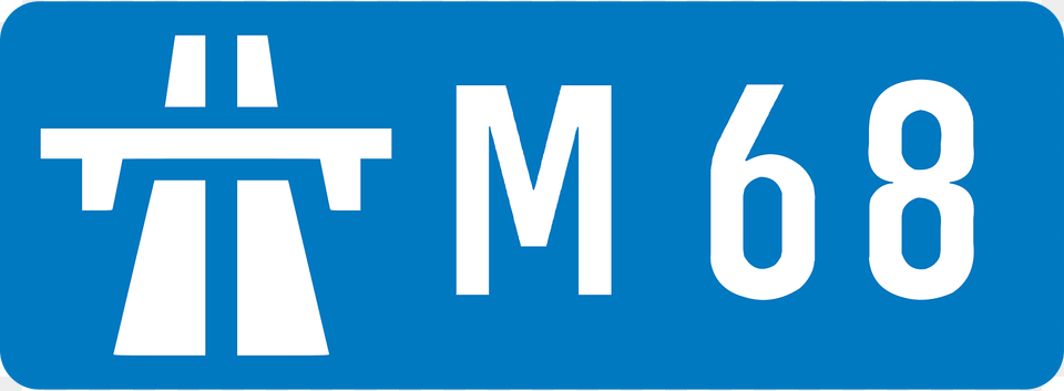 Uk Motorway M68 Clipart, License Plate, Transportation, Vehicle, Symbol Png Image