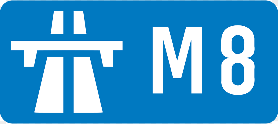 Uk Motorway M8 Clipart, Sign, Symbol, Text, First Aid Free Transparent Png