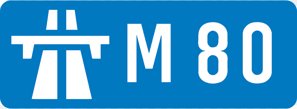 Uk Motorway M80 Clipart, Sign, Symbol, Text, Number Png Image