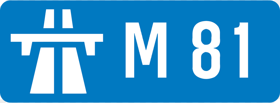 Uk Motorway M81 Clipart, Sign, Symbol, License Plate, Transportation Png Image