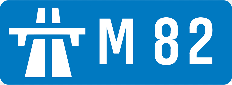 Uk Motorway M82 Clipart, Symbol, Text, License Plate, Transportation Free Transparent Png