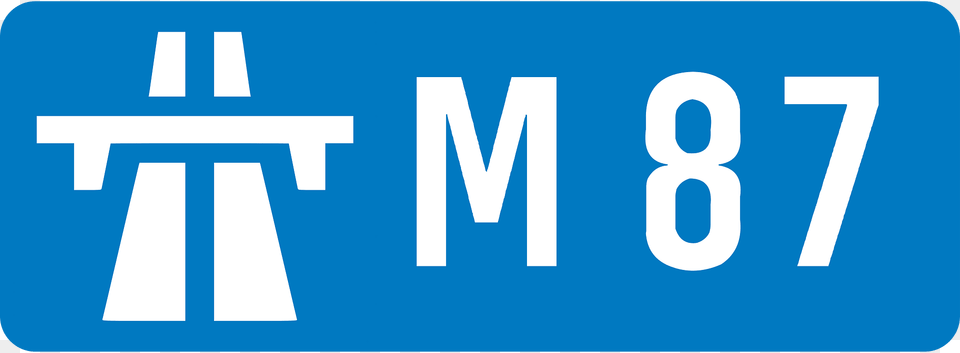 Uk Motorway M87 Clipart, Sign, Symbol, License Plate, Transportation Free Png
