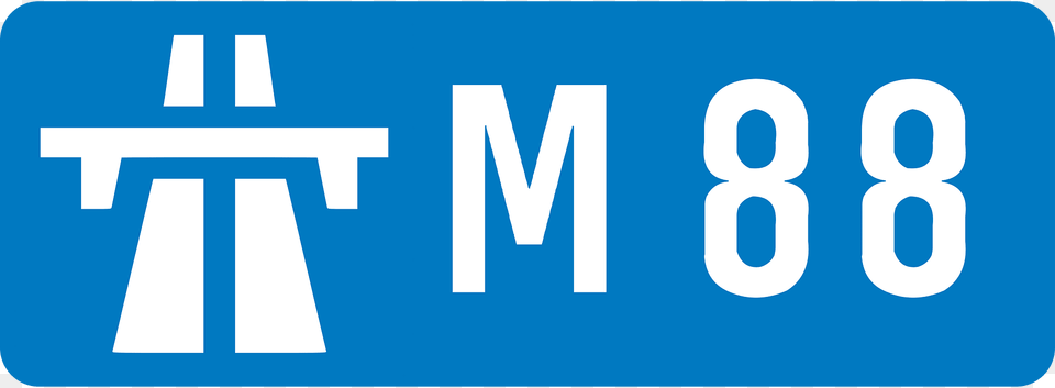 Uk Motorway M88 Clipart, License Plate, Transportation, Vehicle, Symbol Free Png Download