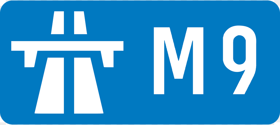Uk Motorway M9 Clipart, Sign, Symbol, License Plate, Transportation Png Image