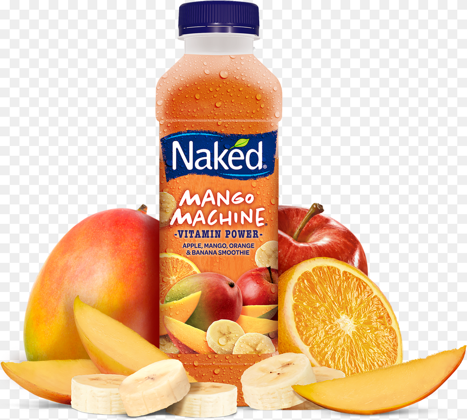 Uk Product Machine Mango Hug Naked Juice Mango Machine, Beverage, Produce, Food, Fruit Free Png