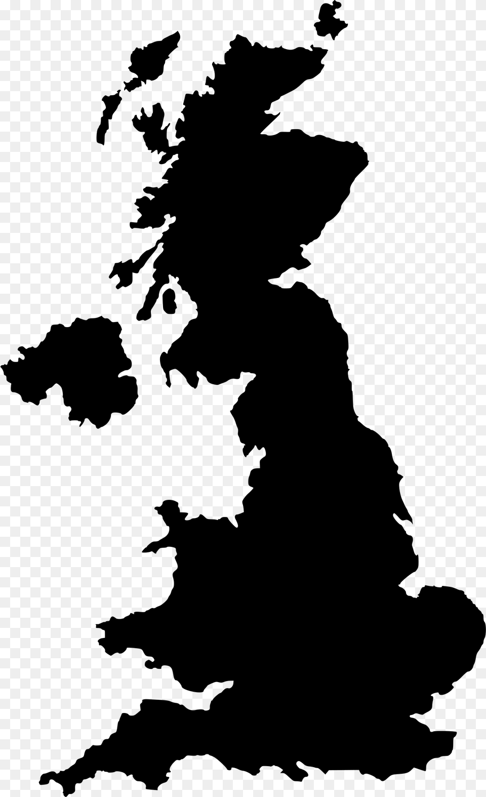 Uk Silhouette Icons United Kingdom Map Black, Gray Free Png Download