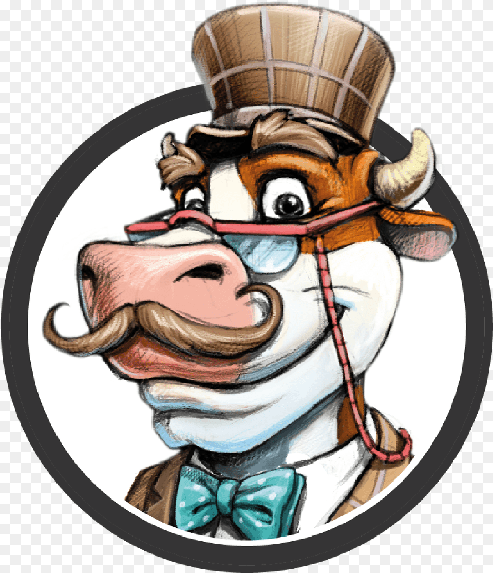 Uk Startup Jobs Vintage Cash Cow Logo, Head, Person, Adult, Face Free Png Download