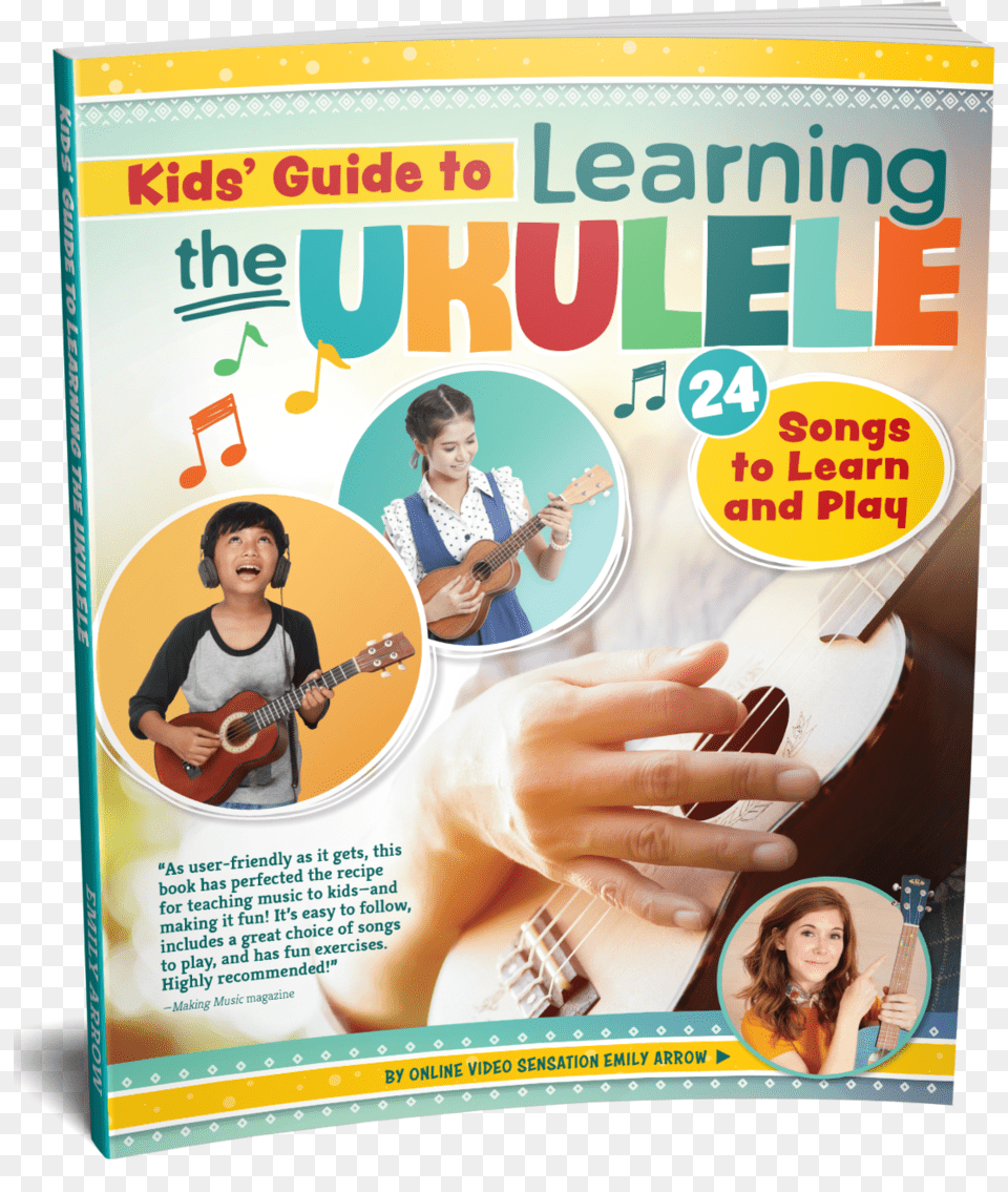 Uke Image Kids39 Guide To Learning The Ukulele 24 Songs To Learn, Advertisement, Poster, Girl, Male Free Png