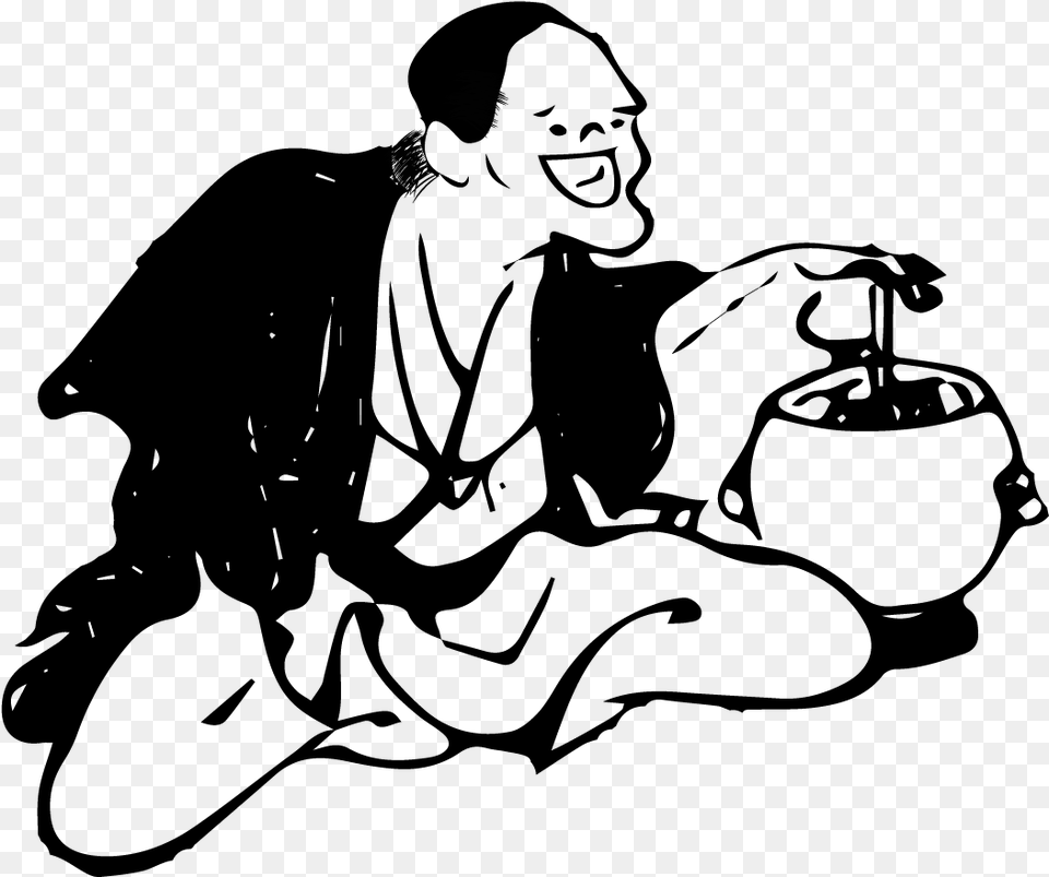 Ukiyo E Illustration Of Laughing Man Illustration, Lighting Free Png Download