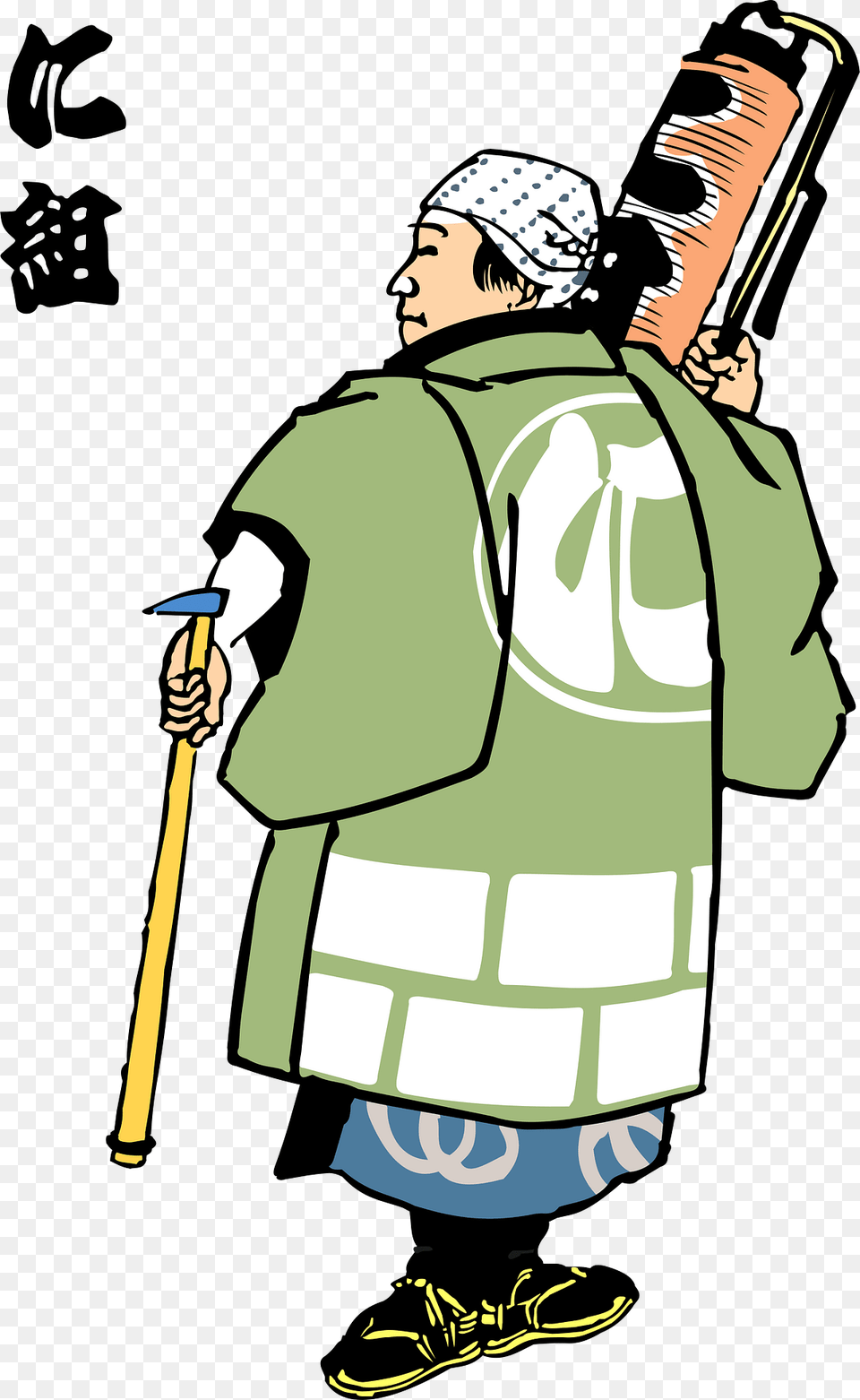 Ukiyo E Svg 003 Edo Firefighters 49 Clipart, Person, People, Adult, Man Png