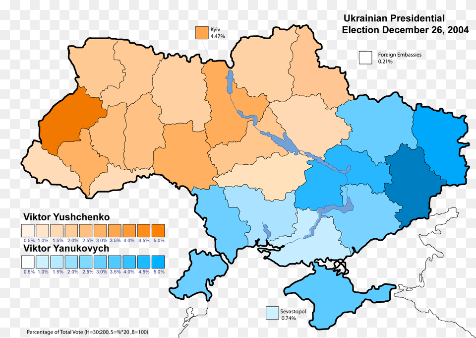 Ukraine Presidential Dec 2004 Vote A Ukraine Gdp Per Capita Map, Chart, Plot, Atlas, Diagram Free Png Download