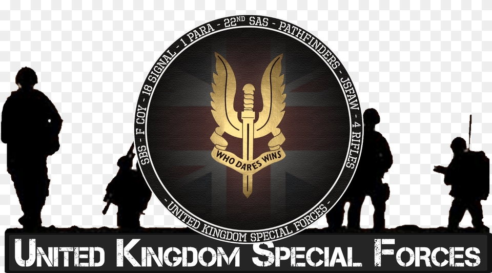 Uksf Banner Logo United Kingdom Special Forces, Adult, Male, Man, Person Free Png