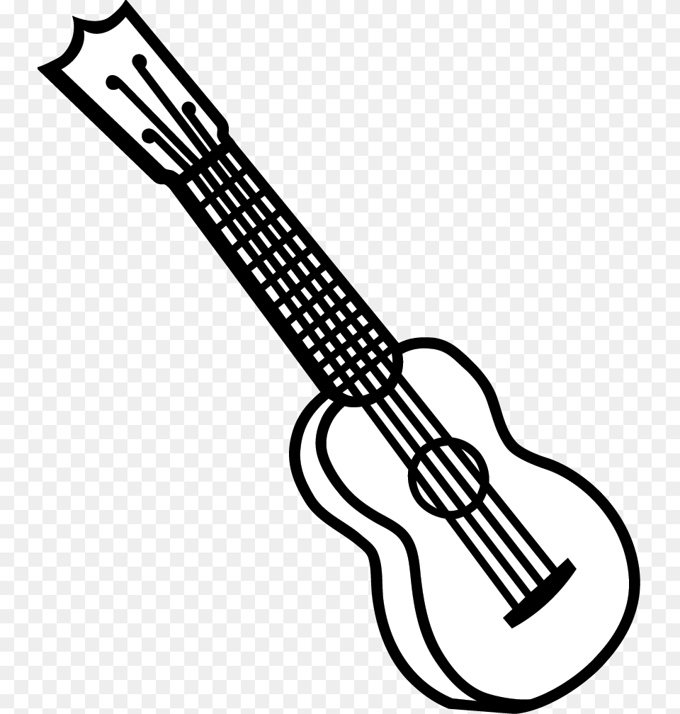 Ukulele Clipart Black And White Black And White Clipart Of String Instruments, Guitar, Musical Instrument, Smoke Pipe Free Png Download