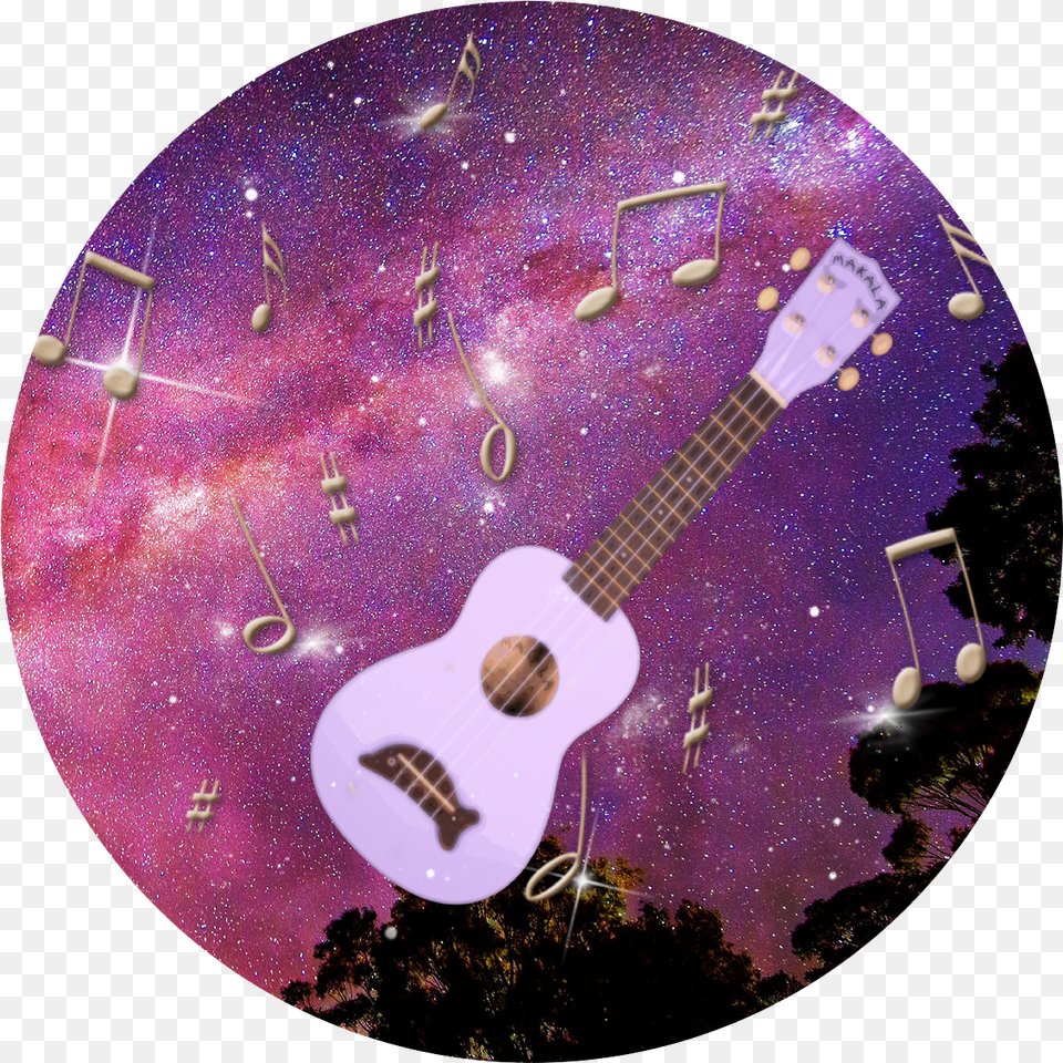 Ukulele Icon Space Music Sticker Girly, Guitar, Musical Instrument, Bass Guitar Free Transparent Png