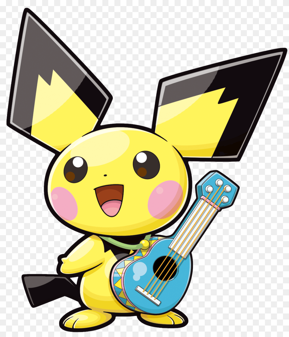 Ukulele Pichu, Face, Head, Person, Guitar Free Png Download