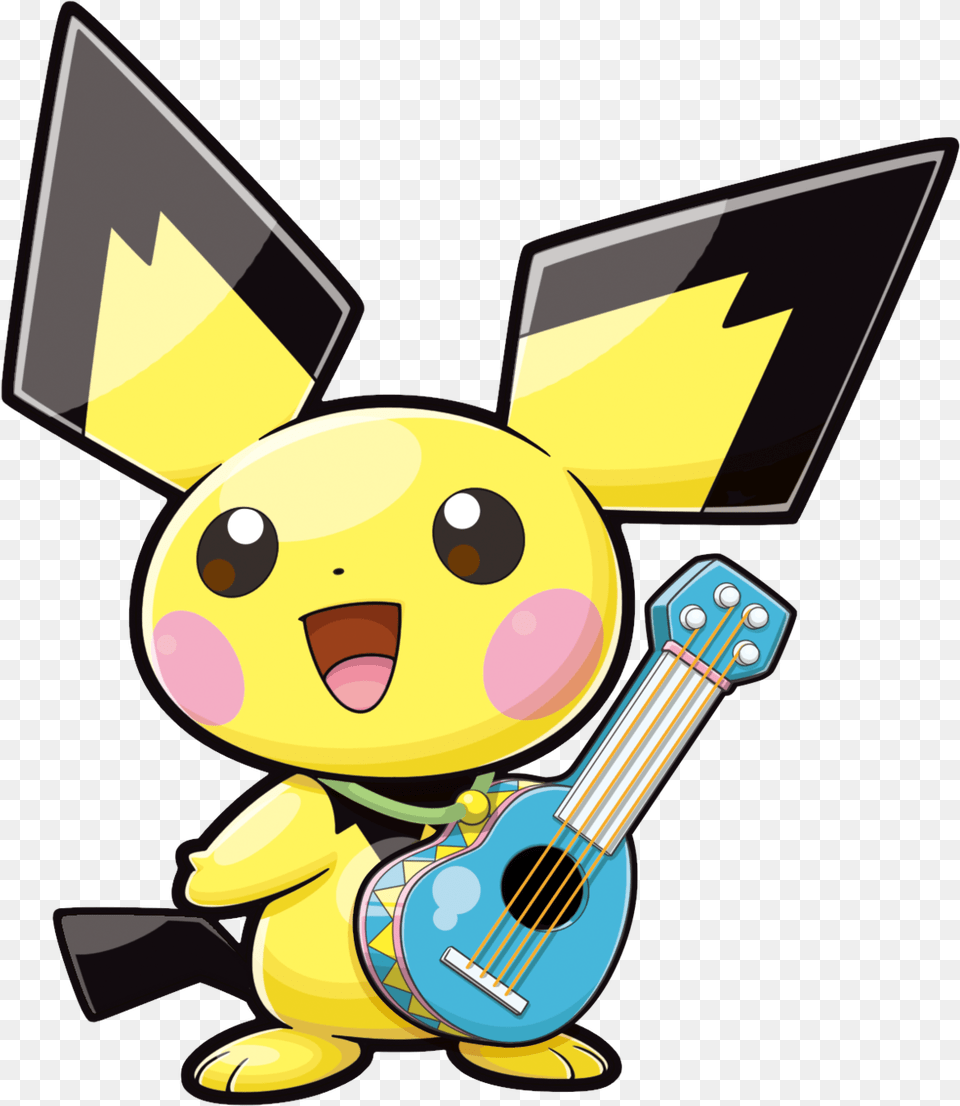 Ukulele Pichu Pokemon Ranger Guardian Signs Pichu, Guitar, Musical Instrument, Face, Head Free Png