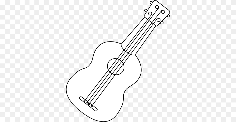 Ukulele Vector Black And White Ukulele Clipart Black And White, Guitar, Musical Instrument, Bass Guitar, Smoke Pipe Png