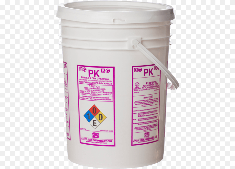 Ulc Classified Purple K Dry Chemical 50 Lb Pail Plastic, Bucket, Bottle, Shaker Png Image