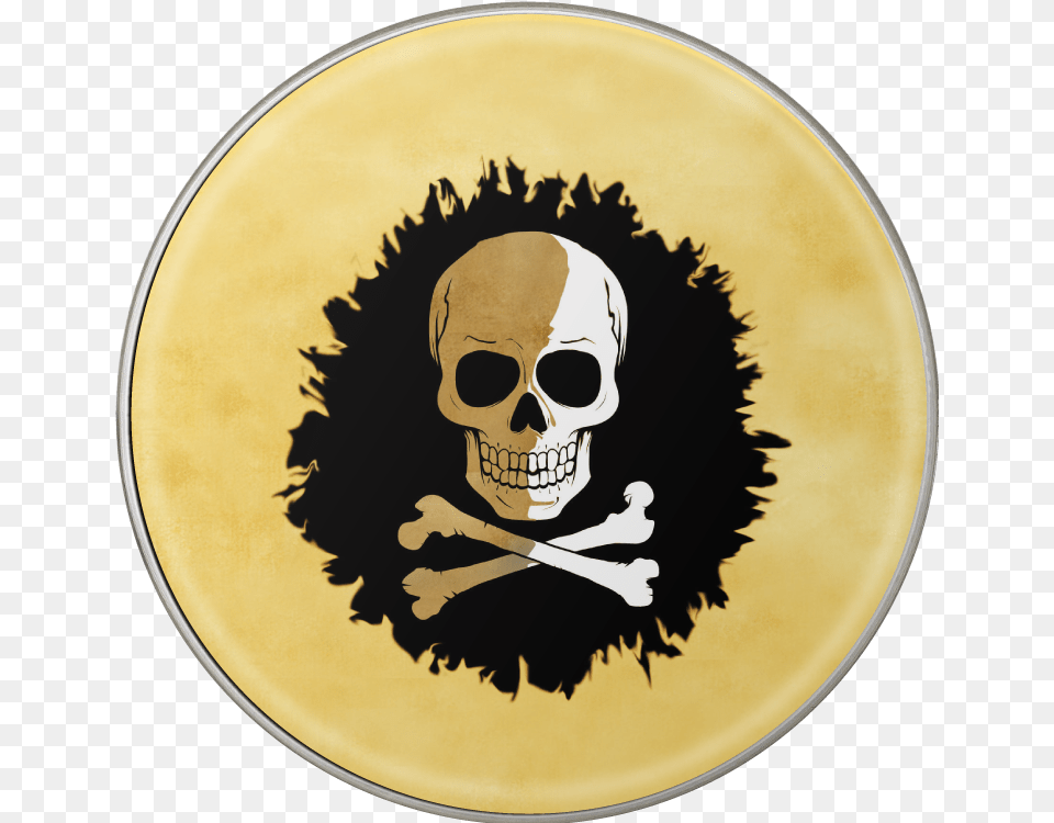 Ull Amp Crossbones Pirate Map Bass Drum Head Decal Secret De Pepsi, Face, Person, Baby, Plate Png