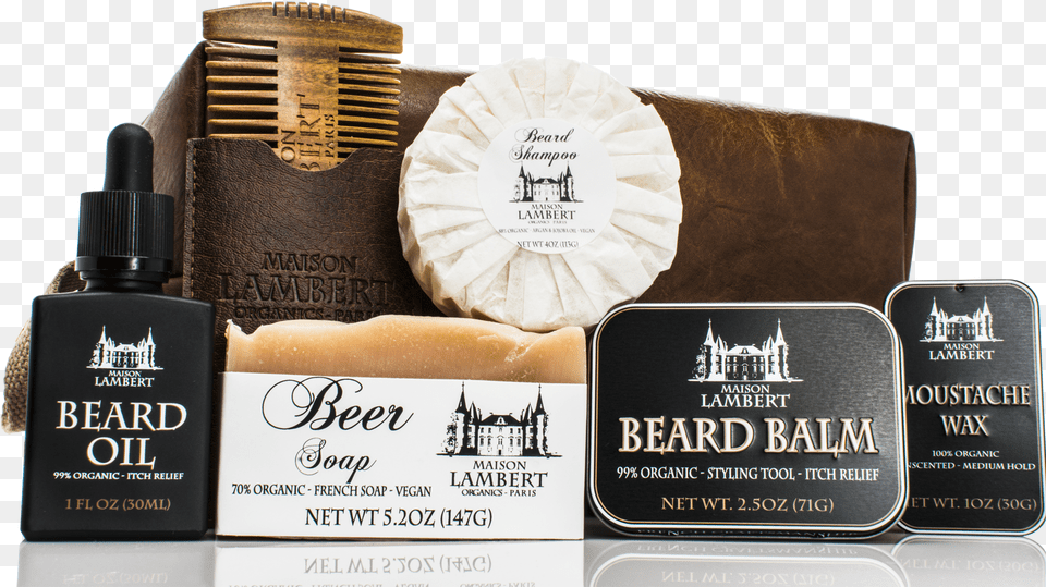 Ultimate Beard Kit In Vegan Leather Bagclass Lazyload Maison Lambert Beard Kit, Bottle, Cosmetics, Perfume, Aftershave Free Png Download