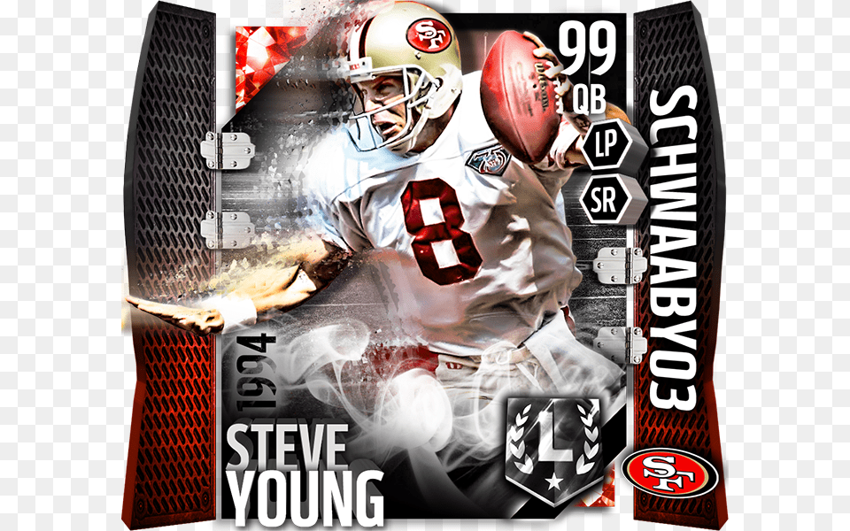 Ultimate Legend Steve Young San Francisco 49ers, Helmet, Advertisement, Poster, Adult Free Png