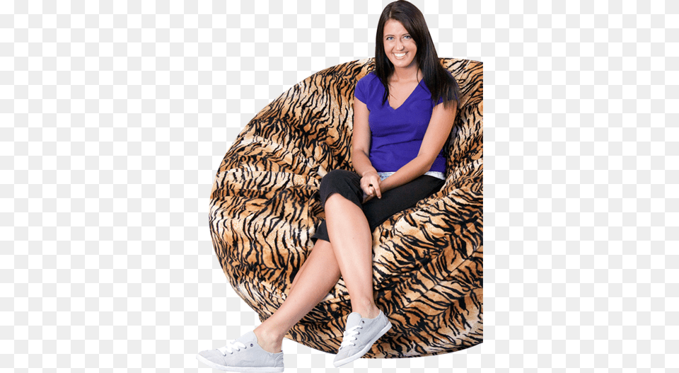 Ultimate Sack Bean Bag Chairs False Velboa Wave Print Tiger 60 Inch Fabric By The, Furniture, Adult, Female, Person Free Transparent Png