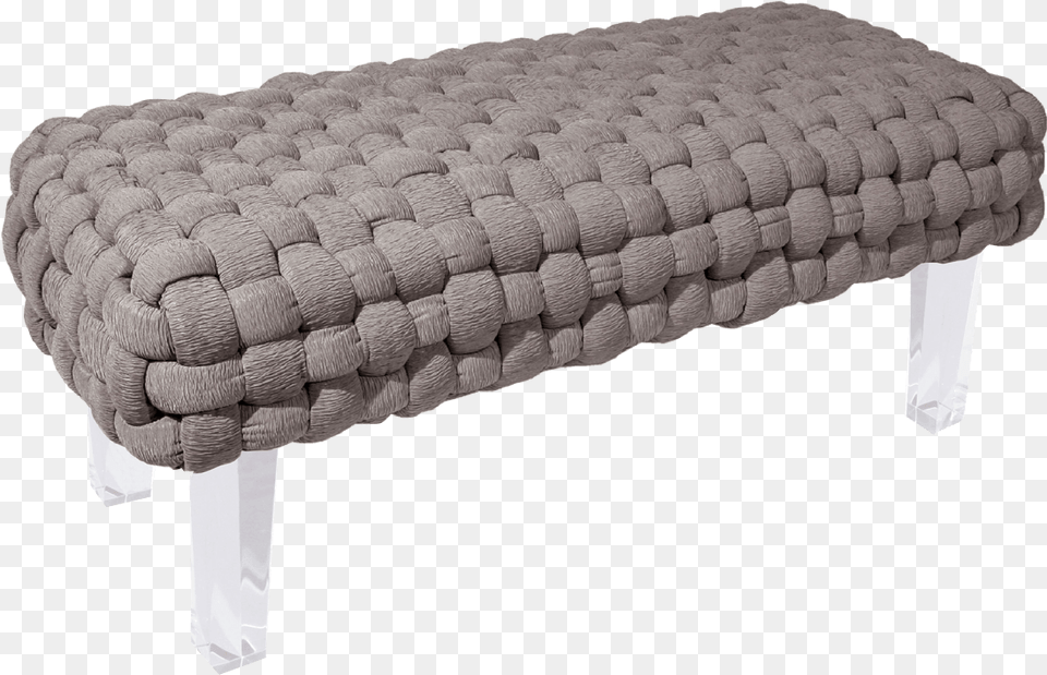 Ultra Modern Textured Luxury Plaited Bench, Furniture, Ottoman Png Image