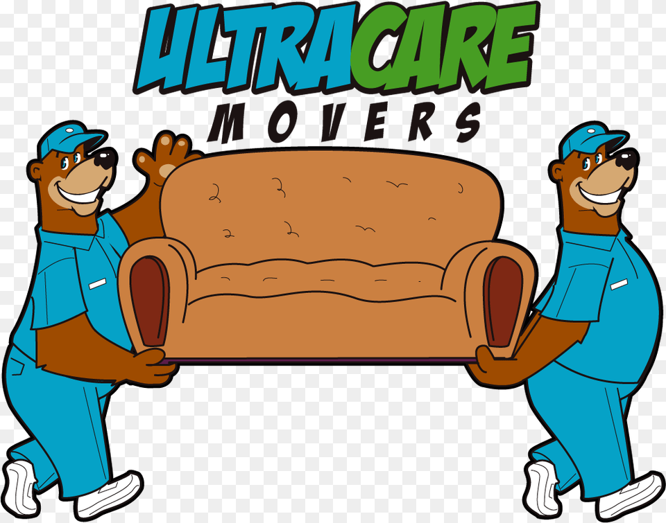 Ultracare Movers Cartoon, Couch, Furniture, Baby, Person Free Png Download