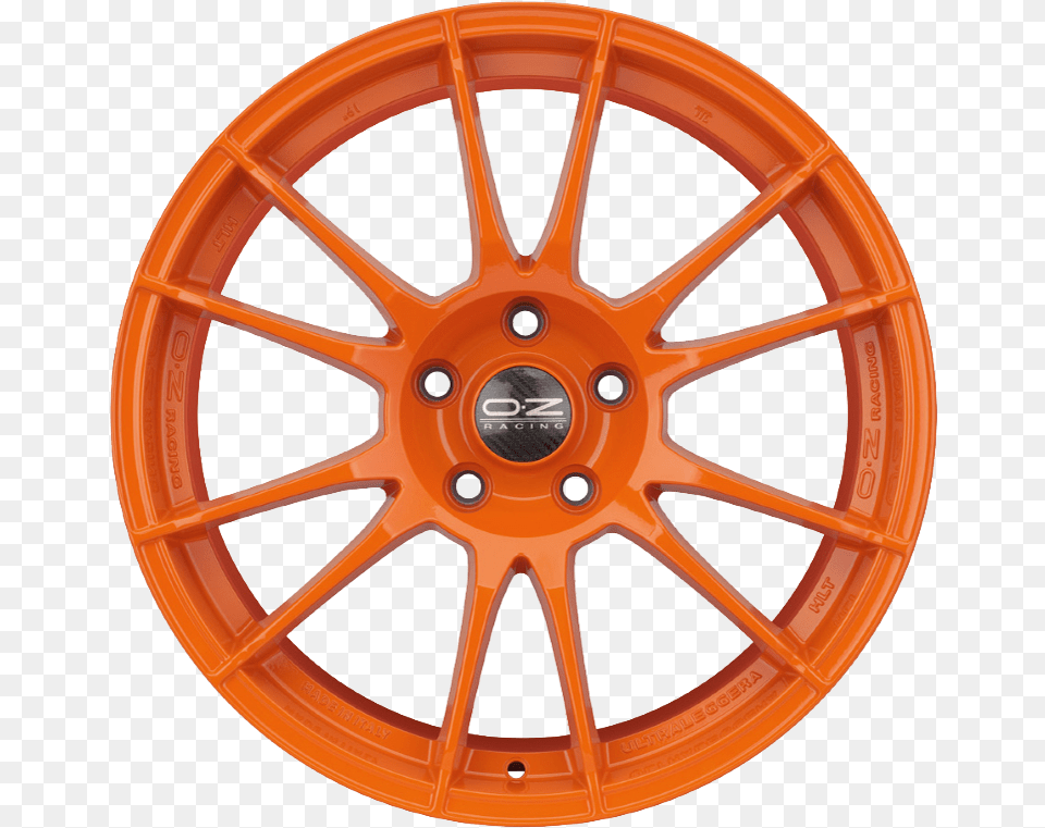 Ultraleggera Hlt Orange Oz Racing Ultraleggera, Alloy Wheel, Car, Car Wheel, Machine Png Image