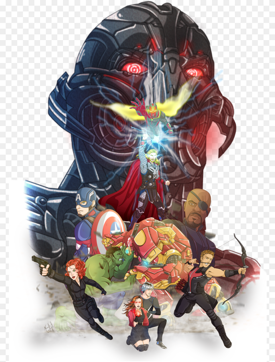 Ultron Fan Art Clipart Thor Loki Ultron Thor Cool Marvel Fan Art, Publication, Book, Comics, Adult Free Transparent Png