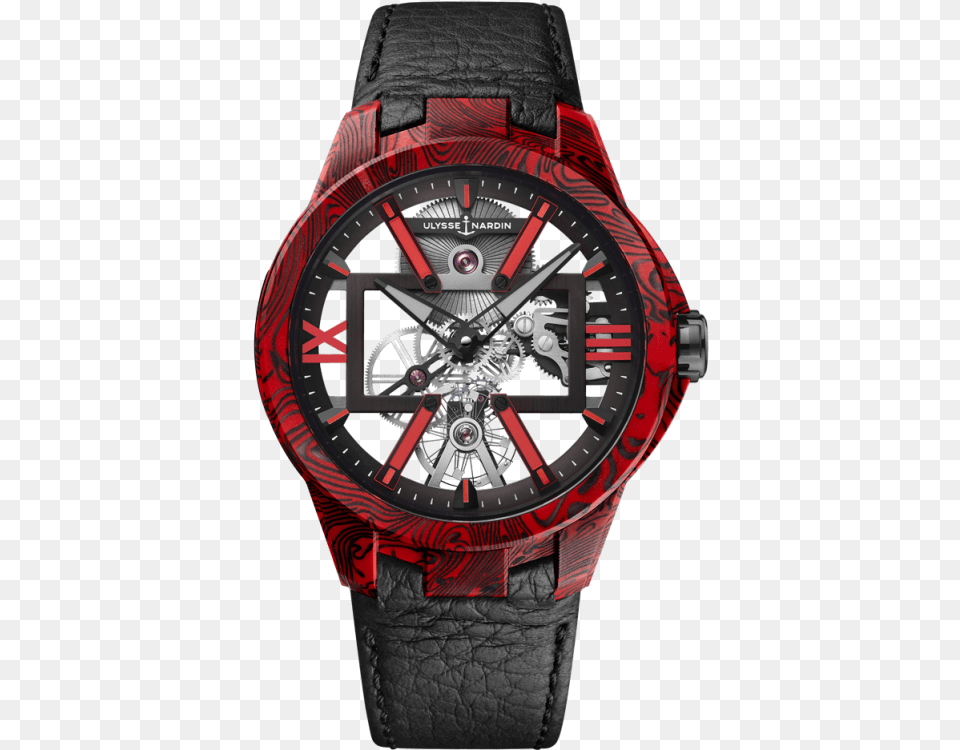 Ulysse Nardin Executive Skeleton X Carbon Magma Mens Ulysse Nardin Skeleton X Black, Arm, Body Part, Person, Wristwatch Free Transparent Png