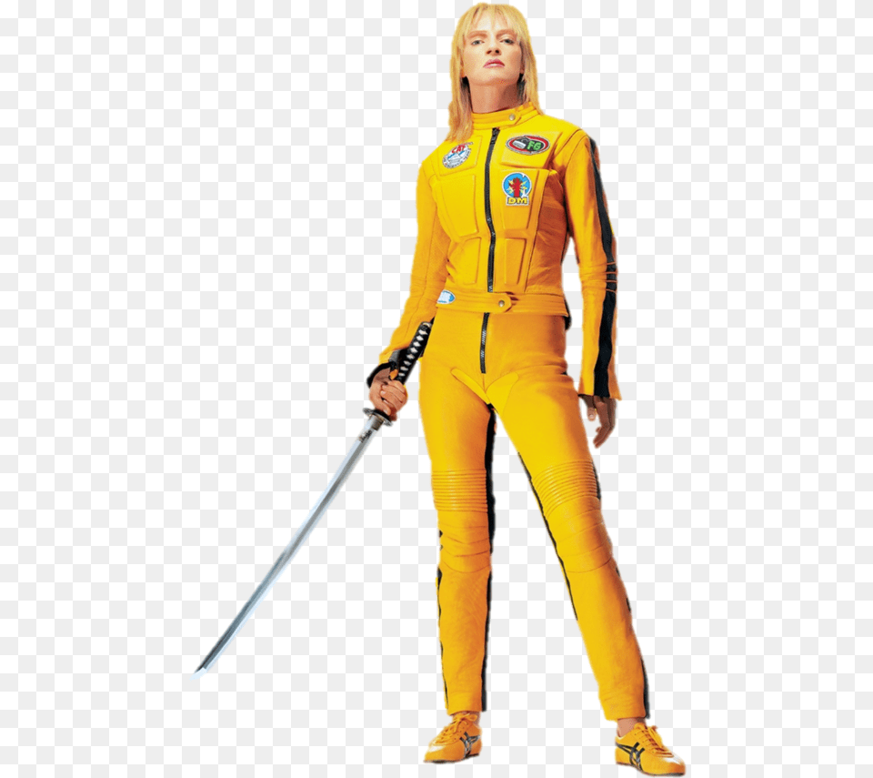 Uma Thurman Kill Bill, Clothing, Costume, Weapon, Sword Free Png Download