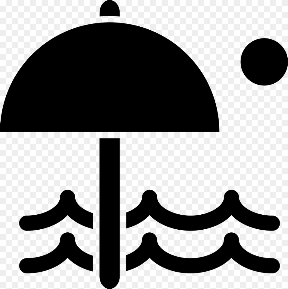 Umbrella Beach Icon Svg, Stencil, Smoke Pipe Free Transparent Png